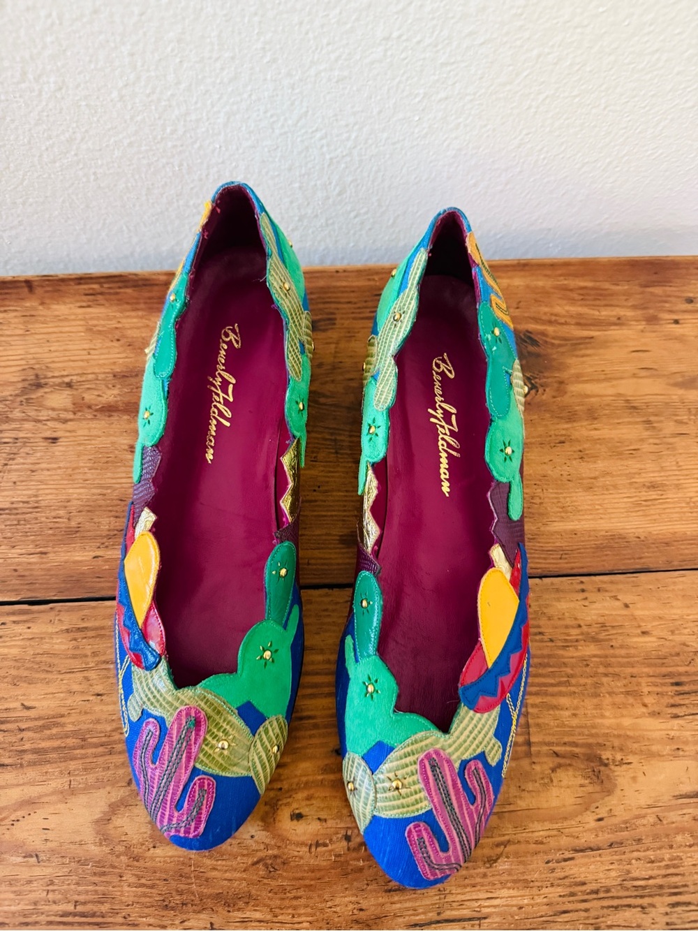 NWT Vintage Beverly Feldman Colorful Cactus Flats - Picture 2 of 6